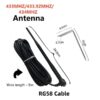 Antenne 433mhz hauteur 22cm câble 5m Antenne radio 24.5cm-433mhz non filtrée. Câble coaxial RG58 de 5m.
